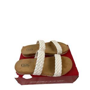 Cliff 2 strap‎ braided shoe white comfortable size 9.5-10